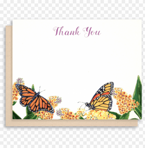 monarch butterfly flat note cards - foral business thank you card HighResolution PNG Isolated Illustration