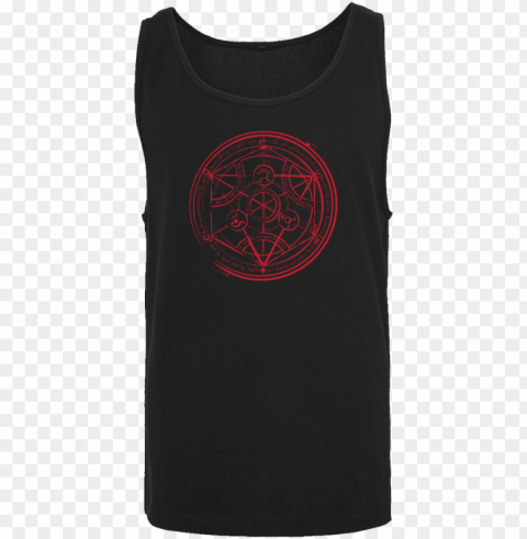 monekers transmutation circle t-shirt tanktop men black Isolated Graphic with Clear Background PNG