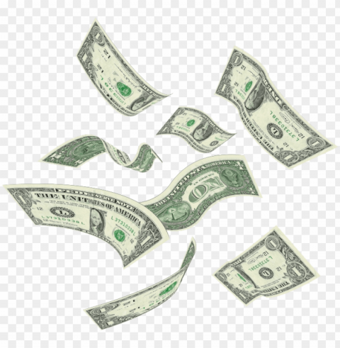money flying - flying dollar Transparent PNG Isolated Item