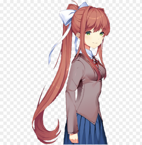 monika but it's a sideoc edited media - doki doki literature club sprites PNG artwork with transparency PNG transparent with Clear Background ID 56c2a222