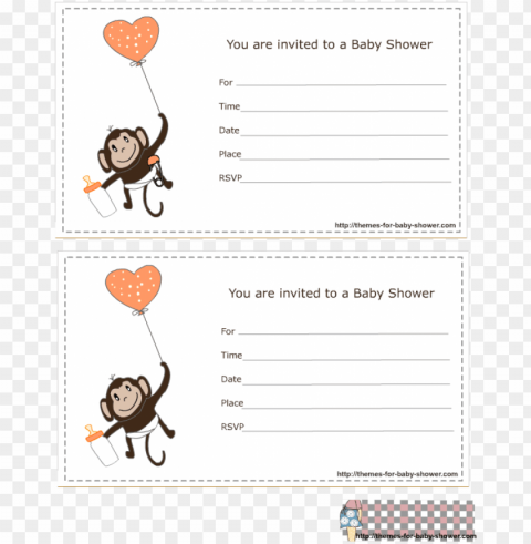 monkey baby shower invitations 1 - baby shower Transparent background PNG photos