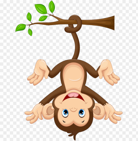 Monkey Cartoon Free Photo Clipart - Cartoon Monkey Hanging From Tree PNG Image With Isolated Artwork