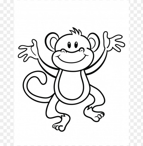 monkey coloring Isolated Graphic with Transparent Background PNG PNG transparent with Clear Background ID 6e15ea31