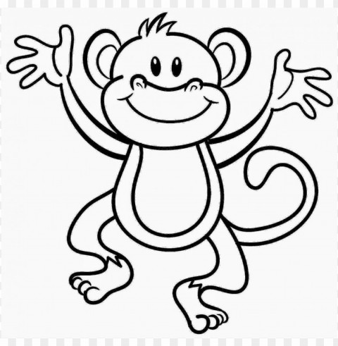 monkey coloring Isolated Icon with Clear Background PNG PNG transparent with Clear Background ID 84cd6621