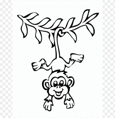 monkey coloring Isolated Illustration on Transparent PNG PNG transparent with Clear Background ID 62b571d2