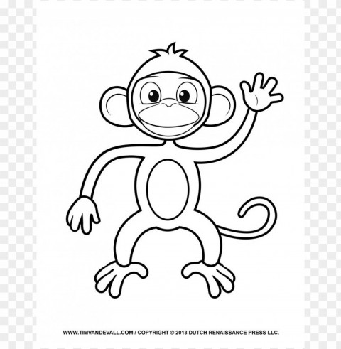 monkey coloring Isolated Illustration with Clear Background PNG PNG transparent with Clear Background ID 4870a6f6