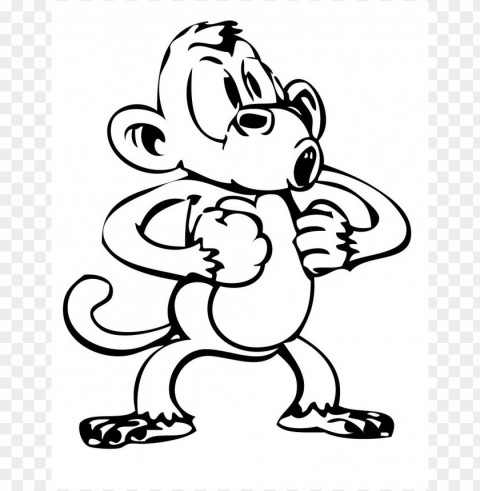 monkey coloring Isolated Icon on Transparent PNG PNG transparent with Clear Background ID 6864a0e9