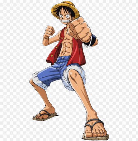 monkey d - luffy - one piece luffy feet Clean Background Isolated PNG Illustration