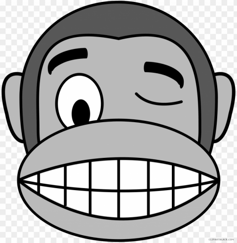 monkey emojis animal free black white clipart images - monkey emoji PNG graphics with alpha transparency bundle