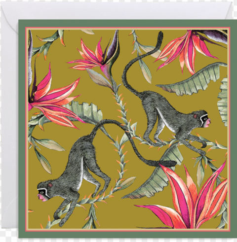 monkey paradise gift card - cushio Transparent Background PNG Isolation
