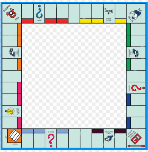 monopoly blank frame photoframe game gameboard boardgam - blank monopoly board PNG for digital design