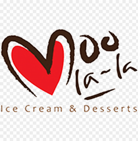 moo la-la ice cream & desserts - heart Isolated Graphic on Clear Background PNG