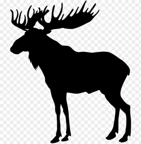 moose silhouette clip art image - moose silhouette Transparent PNG Isolated Subject