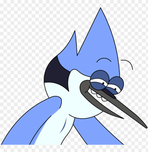 mordecai r pe face by kol98-d6dhbh4 - mordecai regular show face CleanCut Background Isolated PNG Graphic