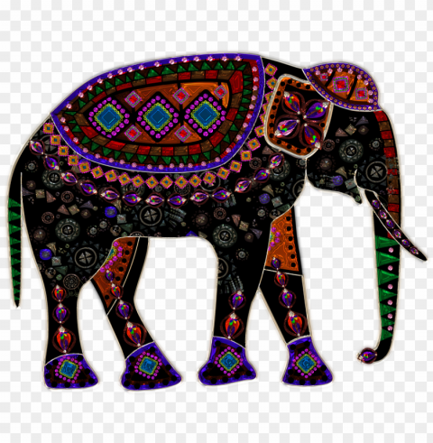 mosaic elephant Isolated Item on HighQuality PNG