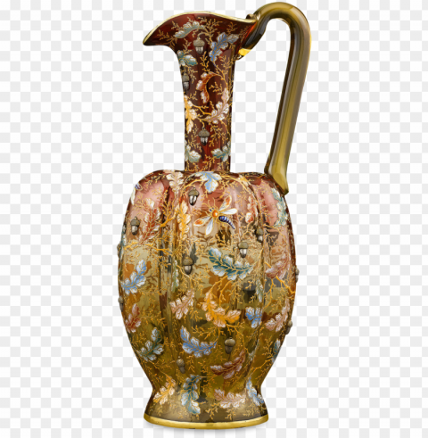 moser amberina glass pitcher - vase Isolated Element on Transparent PNG