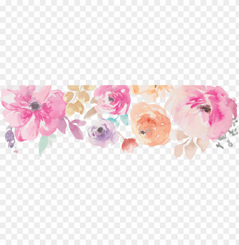most initiative - watercolor flower border PNG transparent graphics for projects