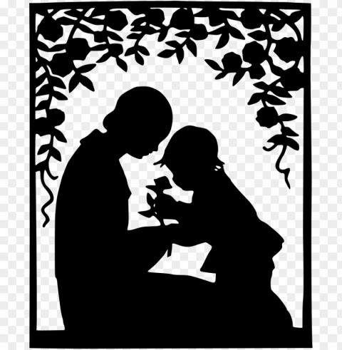 mother and child silhouette - mothers day silhouette PNG for personal use