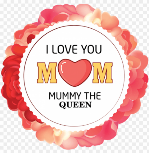 mother day badge with flower circular floral mother - flower PNG Image with Isolated Subject