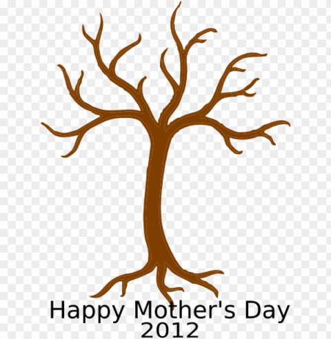 mother s day handprint tree templateat- bare tree PNG graphics with alpha transparency bundle