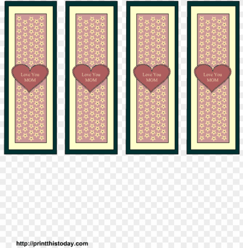 mother's day bookmarks free printable template - motif Isolated PNG Item in HighResolution