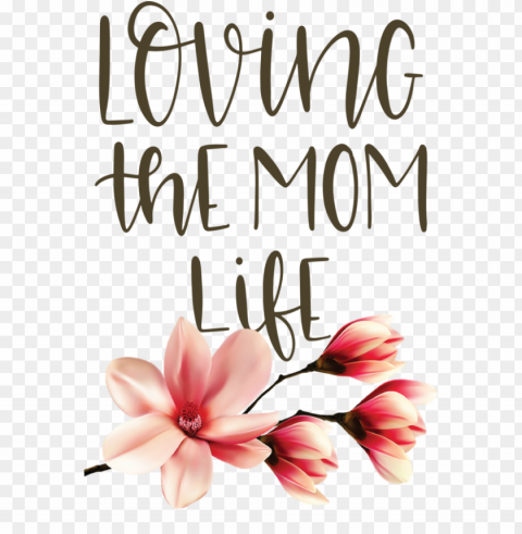 Mothers Day Floral Design Cut Flowers Petal For Love You Mom For Mothers Day PNG Artwork With Transparency
