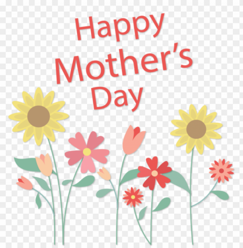 Mothers Day Flower Common Sunflower Point Text for Mothers Day Isolated Item on HighQuality PNG