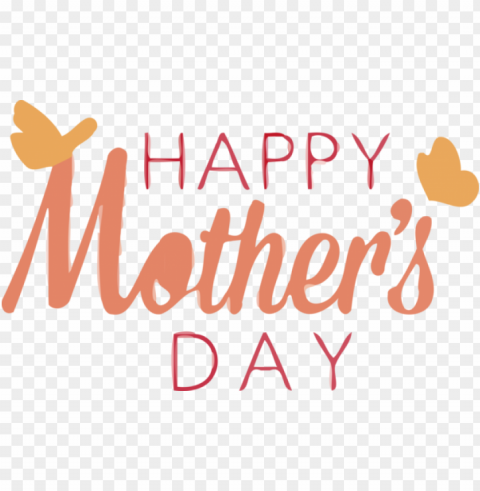 Mother's Day Font Text Line for Happy Mother's Day for Mothers Day Isolated Item on Clear Background PNG