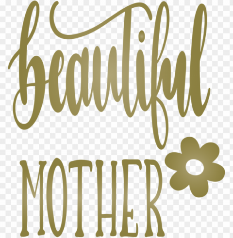 Mother's Day Font Text Logo for Mothers Day Calligraphy for Mothers Day PNG Graphic Isolated with Transparency