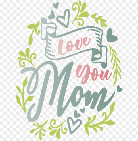 Mother's Day Font Text Plant for Mothers Day Calligraphy for Mothers Day PNG Image with Isolated Element