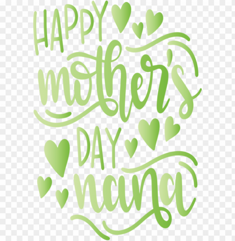 Mother's Day Green Text Font for Mothers Day Calligraphy for Mothers Day PNG files with clear background collection