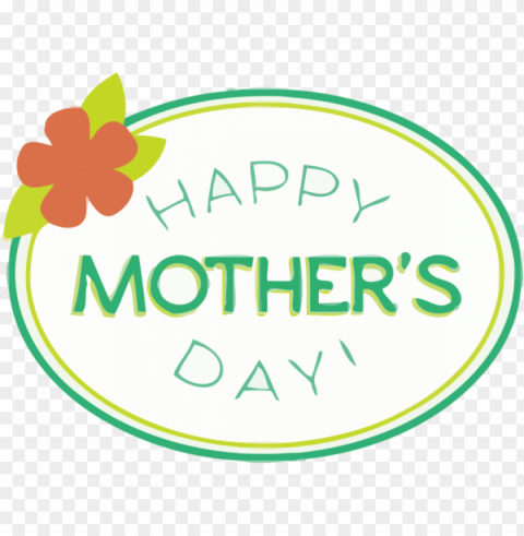 Mother's Day Green Text Leaf for Happy Mother's Day for Mothers Day Isolated Object in Transparent PNG Format