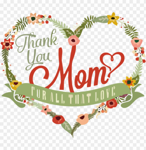 Mother's Day Greeting Heart Font for Happy Mother's Day for Mothers Day Isolated Item on Transparent PNG