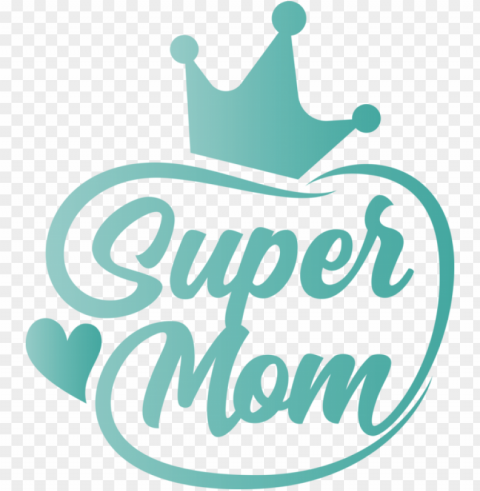 Mother's Day Logo Cartoon Font for Super Mom for Mothers Day Isolated PNG Graphic with Transparency