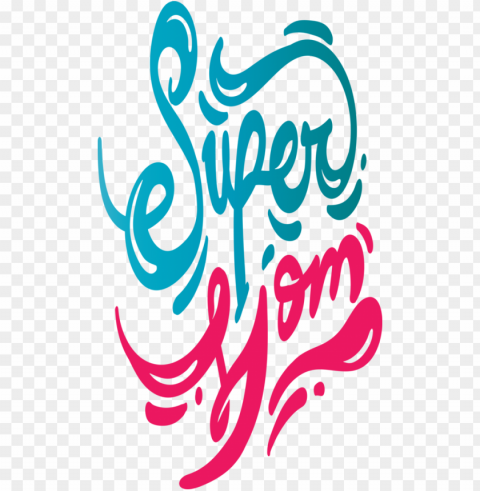 Mother's Day Logo Design Calligraphy for Super Mom for Mothers Day PNG graphics with clear alpha channel