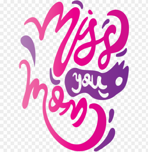 Mother's Day Logo Design Pink M for Miss You Mom for Mothers Day PNG images with clear cutout
