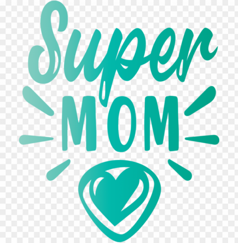 Mother's Day Logo Green Line for Super Mom for Mothers Day PNG for presentations