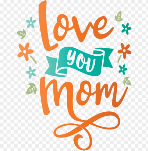 Mothers Day Logo Leaf Produce For Love You Mom For Mothers Day PNG Images With High Transparency