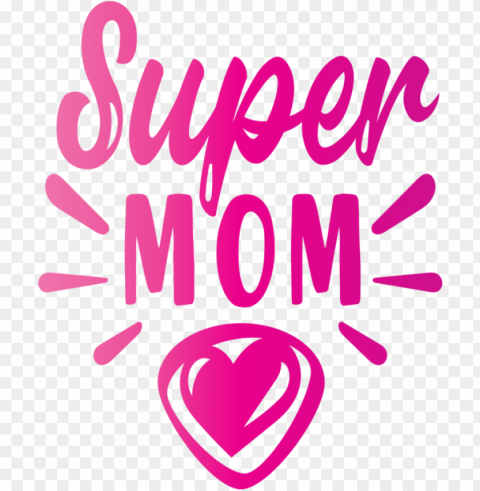 Mother's Day Logo Pink M Line for Super Mom for Mothers Day PNG images with alpha transparency layer