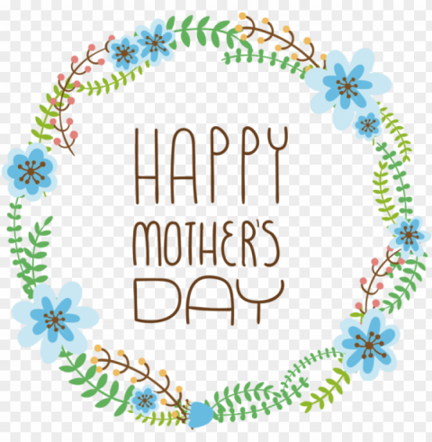 Mothers Day Mother Wreath Area Text for Mothers Day Isolated Object on Clear Background PNG