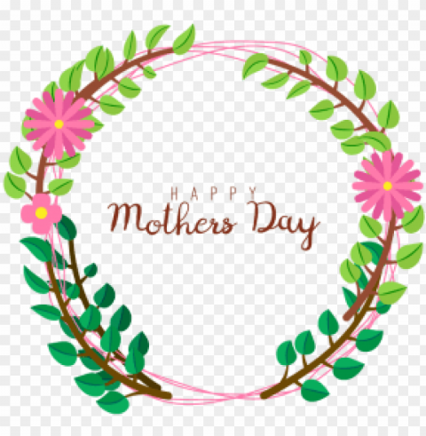 mother's day on colorful flowers decorated - mother's day Isolated Illustration with Clear Background PNG PNG transparent with Clear Background ID de299cf1