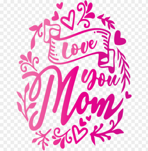 Mother's Day Pink Text Font for Mothers Day Calligraphy for Mothers Day PNG for educational use