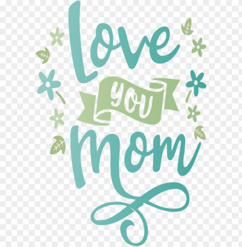 Mother's Day Text Font Calligraphy for Mothers Day Calligraphy for Mothers Day PNG Graphic with Clear Background Isolation