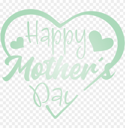 Mother's Day Text Font Green for Mothers Day Calligraphy for Mothers Day PNG Image Isolated with Clear Transparency