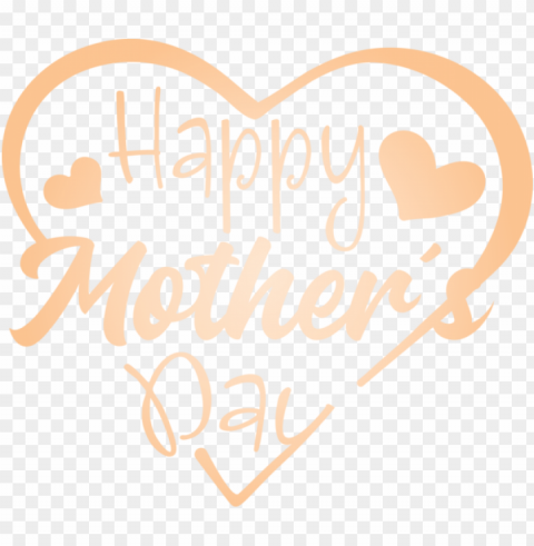 Mother's Day Text Font Heart for Mothers Day Calligraphy for Mothers Day Isolated PNG Item in HighResolution