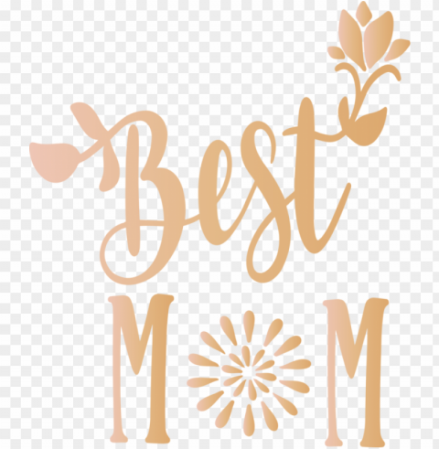 Mother's Day Text Font Logo for Mothers Day Calligraphy for Mothers Day Isolated PNG Image with Transparent Background