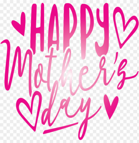 Mother's Day Text Font Pink for Mothers Day Calligraphy for Mothers Day PNG Image Isolated on Transparent Backdrop