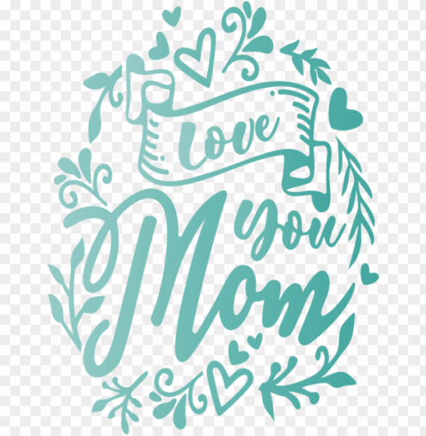 Mother's Day Text Font Plant for Mothers Day Calligraphy for Mothers Day PNG Image with Isolated Transparency