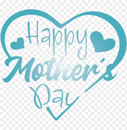 Mother's Day Text Font Turquoise for Mothers Day Calligraphy for Mothers Day PNG Image Isolated with High Clarity