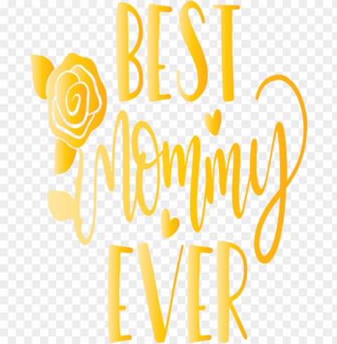 Mother's Day Text Font Yellow for Mothers Day Calligraphy for Mothers Day PNG images with no royalties